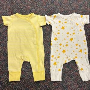 Yellow and White Star Print Kids One Piece